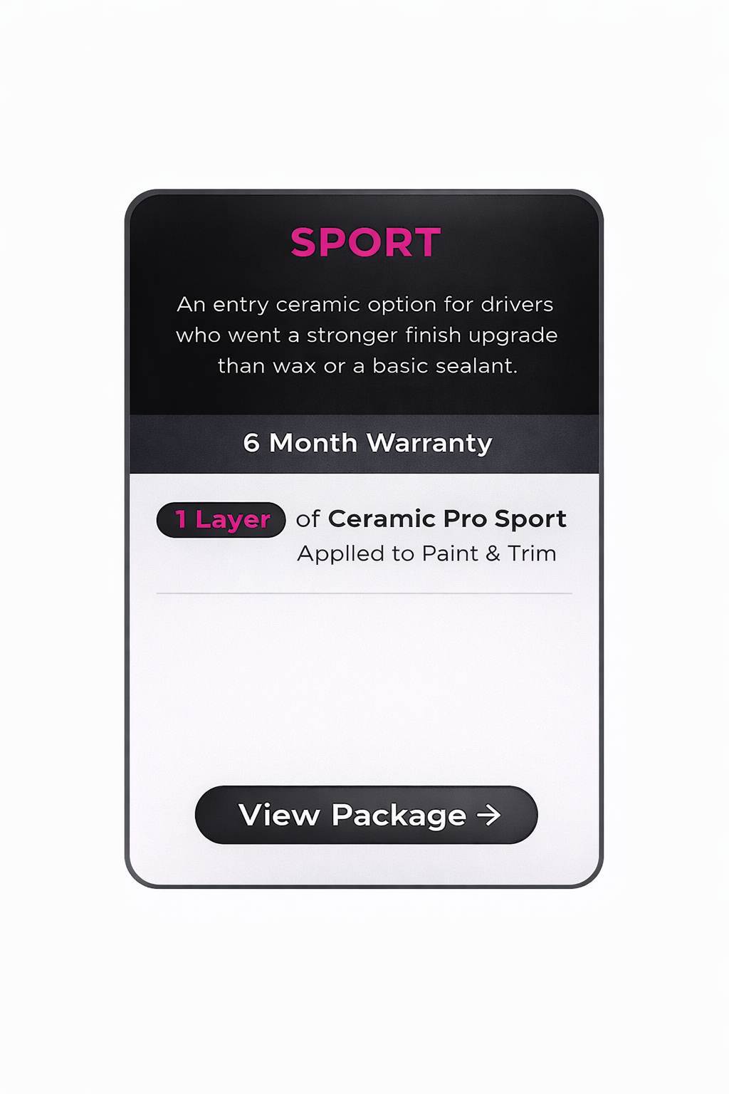 Sport ceramic coating package