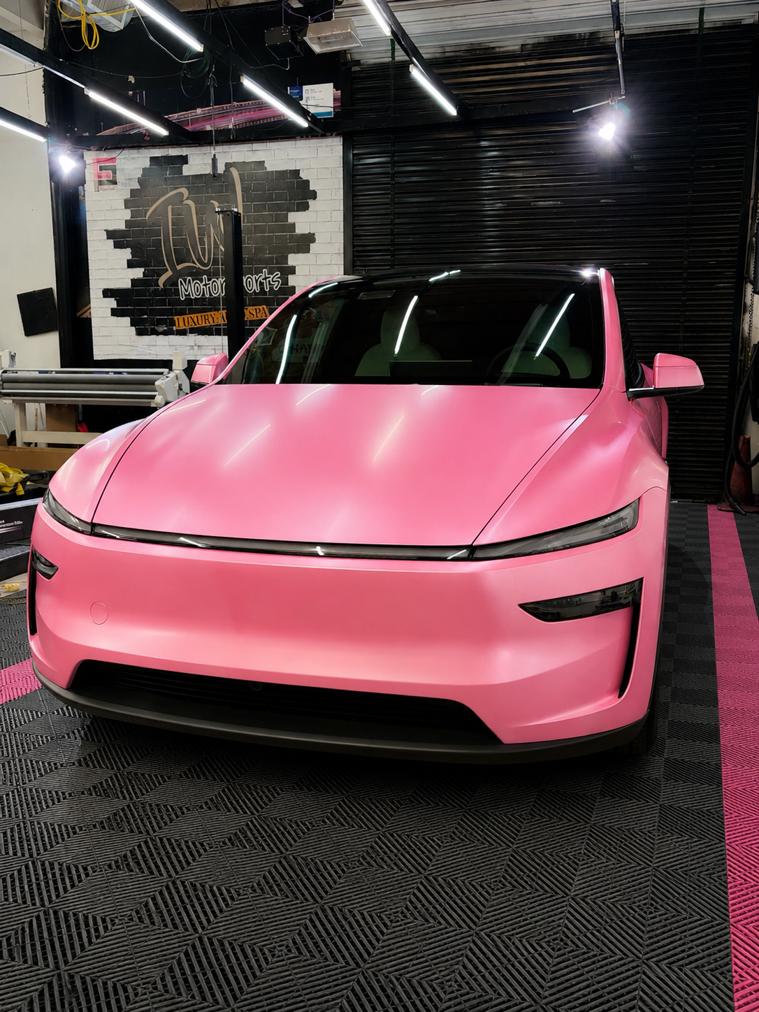 Luxury vehicle with premium color paint protection film installed