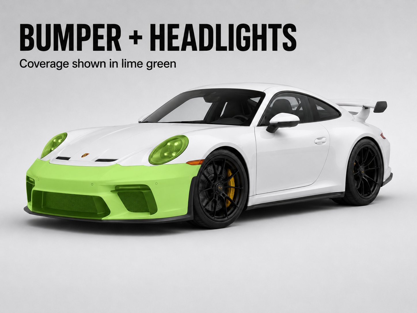 Porsche GT3 bumper and headlight PPF coverage